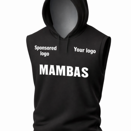 Black Sleeveless Hooded Warm-Up