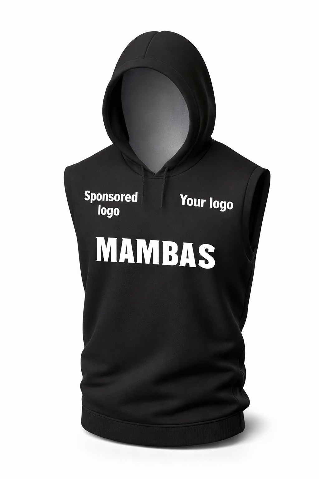 Black Sleeveless Hooded Warm-Up