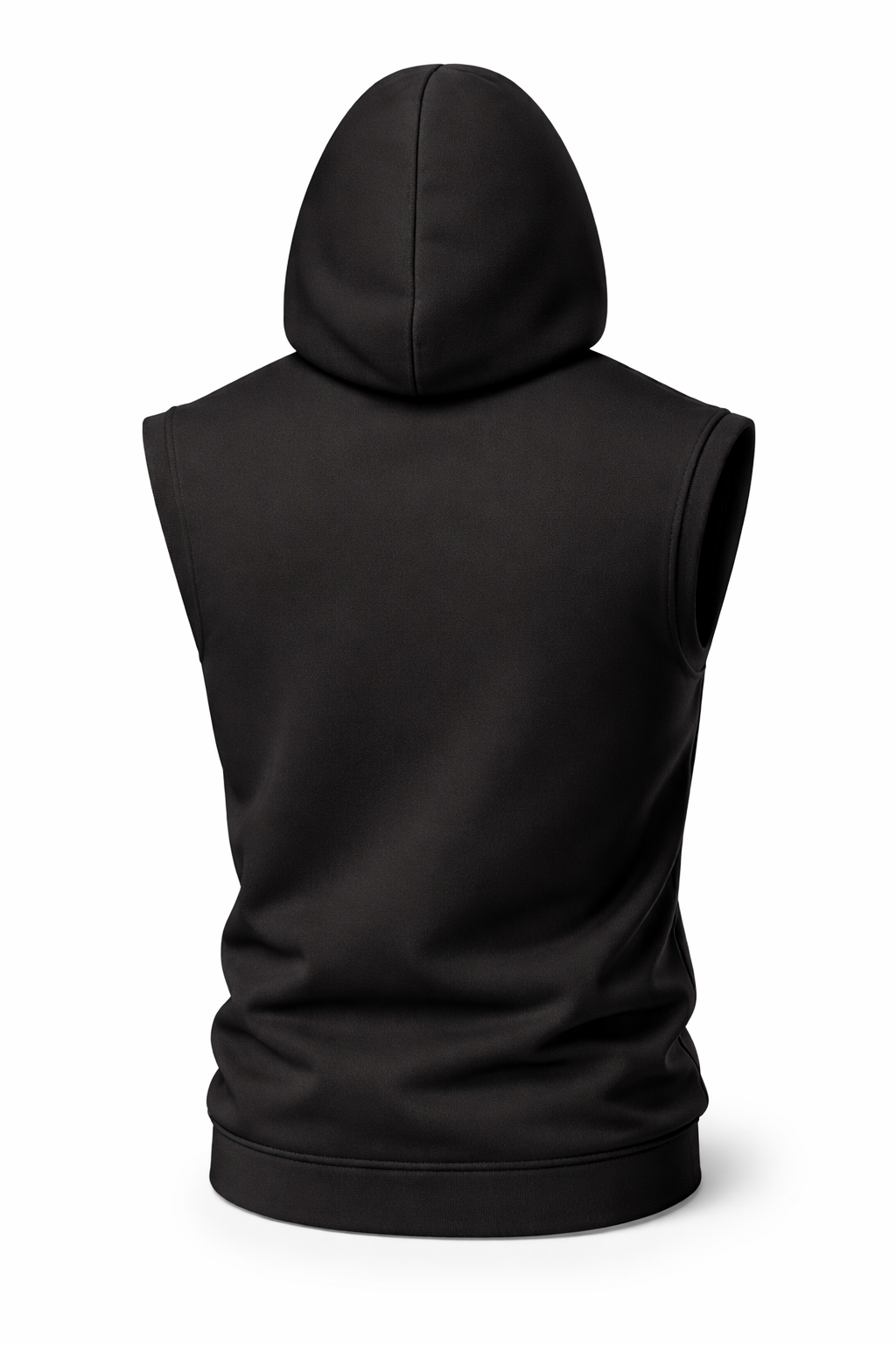 Black Sleeveless Hooded Warm-Up